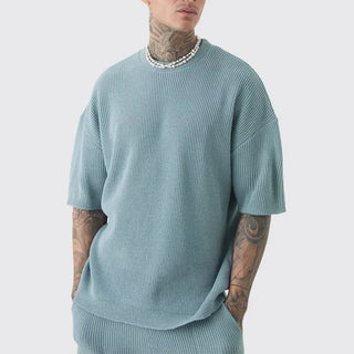 Luca Ribbed Half-Sleeve Tee