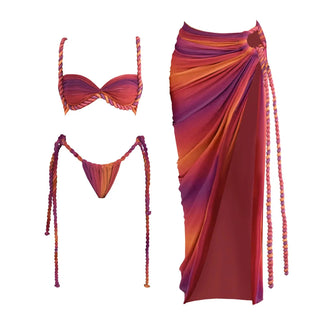 Dusk 3-Piece Crochet Bikini Set