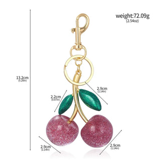 Red Cherry Pendant Bag Charm