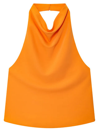 Odessa Satin Backless Halter Top