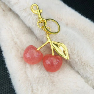 Red Cherry Pendant Bag Charm