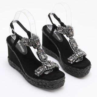Velvet Wedge Sandals