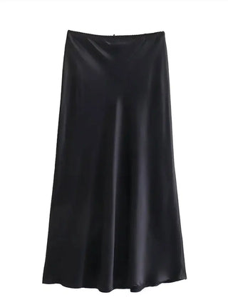 Satin Texture Bow Skirt