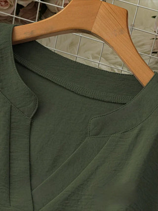 Relaxed Stand Collar Long Sleeve Top