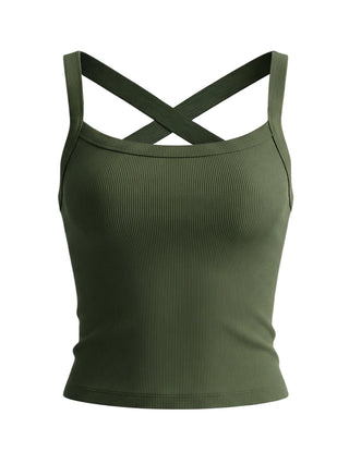Cross-Strap Fitted Tank Vest