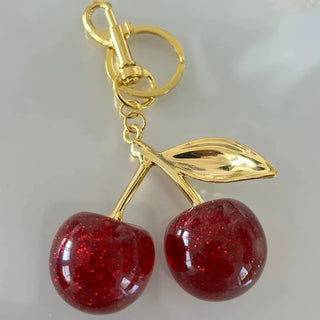 Red Cherry Pendant Bag Charm