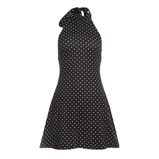 Polka Dot Print Halter Dress
