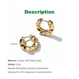 Mariasz Minimalist Plated Gold Circle Earrings