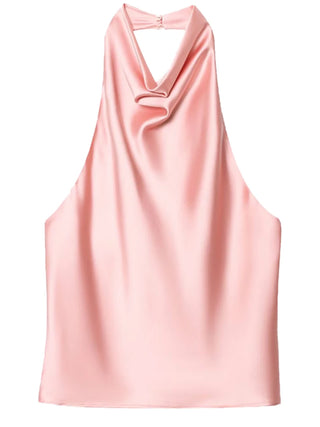 Odessa Satin Backless Halter Top