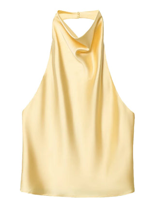 Odessa Satin Backless Halter Top