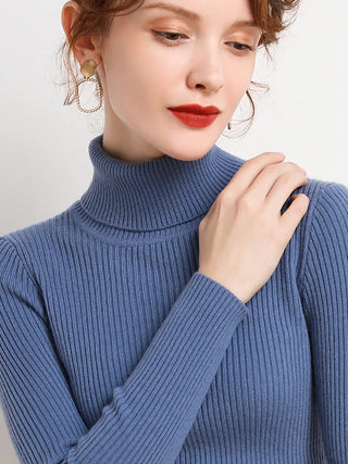 Soft Knitted Cashmere Pullover Turtleneck Sweater