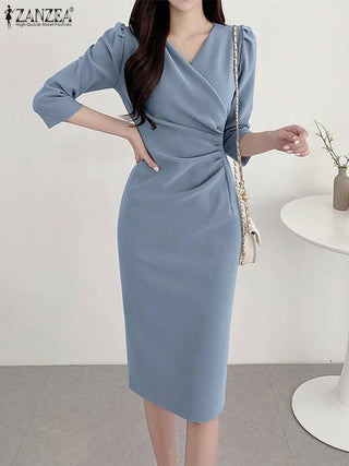Ruched Knee-Length Dress