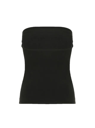 Gothic Print Strapless Tube Crop Top