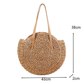 Riley Round Straw Beach Bag