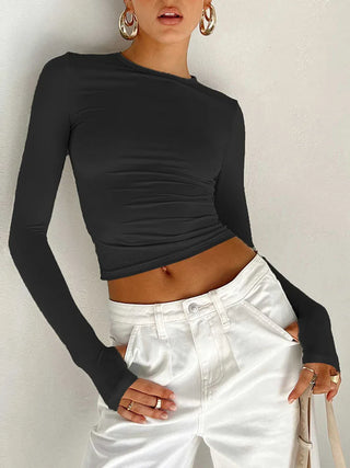 Long Sleeve Slim Fit Crop Top