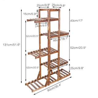 Indoor 6 Tier Wooden Decor Stand