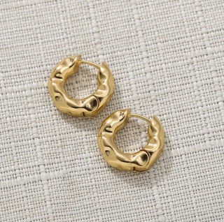 Mariasz Minimalist Plated Gold Circle Earrings