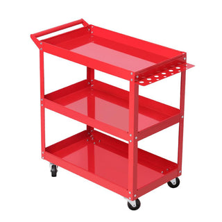 3-Tier Red Tool Cart Trolley