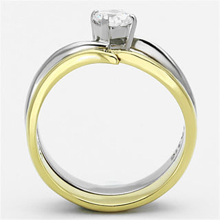 Two-Tone IP Gold Stainless Steel Ring