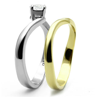 Two-Tone IP Gold Stainless Steel Ring