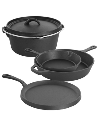 MegaChef Cast Iron 5-Piece Cookware Set