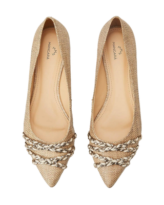 Raffia Chained Ballerina Flats