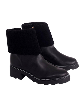 Leather Ankle + Plush Fur Bootie