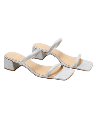 Silver Glitter Mules