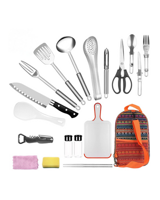 19Pcs Camping Cooking Utensil Kit