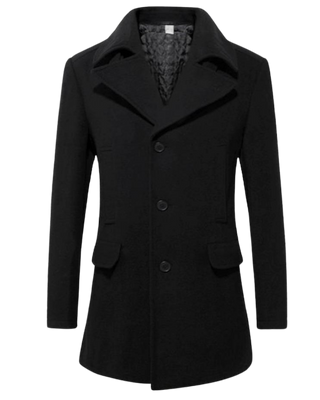 Wool Blend Button-Up Coat