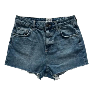 BDG High Rise Mom Jean Shorts Raw Hem