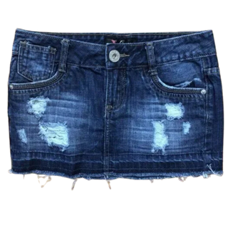 Guess Distressed Denim Mini Skirt