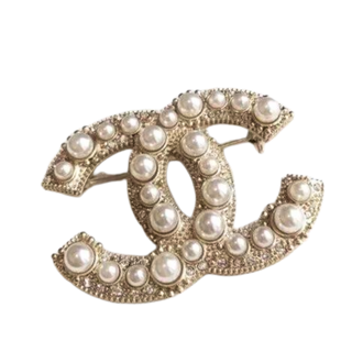 Chanel Woven Logo Brooch