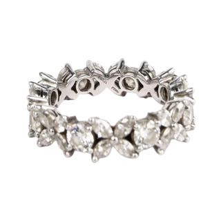 Tiffany & Co. 'Tiffany Victoria' Diamond and Platinum Alternating Ring