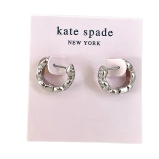 Kate Spade Silver Tiny Twinkles Pavé Mini Hoops Earrings