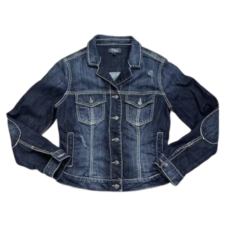 Silver Jeans Distressed Fitted Denim Jacket