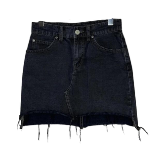 BDG Denim Mini Jean Skirt Asymmetrical Raw Hem