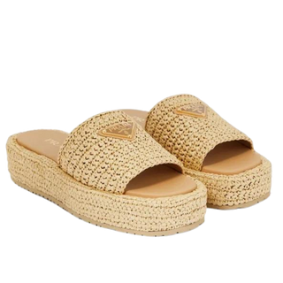 Prada Platform Raffia Sandals