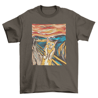 “The Scream” Orange Tabby Cat Parody T-Shirt