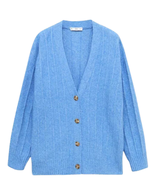 Mango V-Neck Button Up Cardigan
