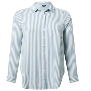 Torrid Lizzie Seersucker Button Up Long Sleeve Shirt