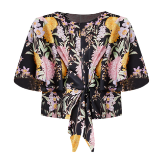 Ann Taylor Floral Wrap Blouse Top