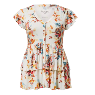 Torrid Button-Front Tiered Babydoll Top