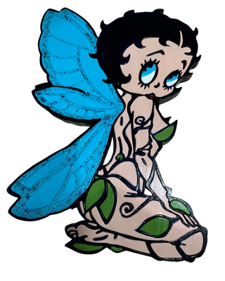Butterfly Betty Boop Wood Artwork