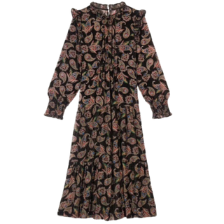 BA&SH Giani Paisley Sheer Smocked Dress