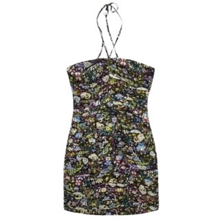 Zara Mini Floral Strapless Bodycon Dress