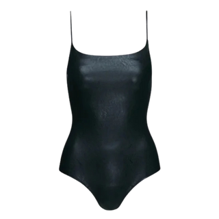 Wolford x Amina Muaddi Faux Leather Bodysuit