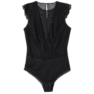 H&M Lace Trimmed Jersey Bodysuit
