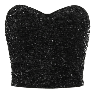 H&M Sequinned Deep-Plunge Strapless Bodysuit