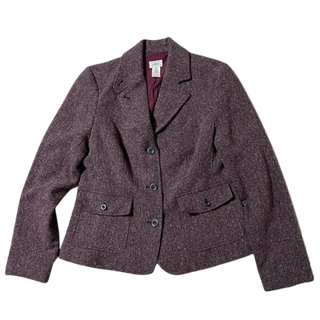 Vintage L.L. Bean Wool Silk Herringbone Blazer